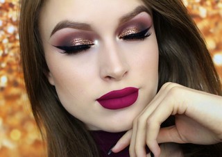 Braon Smokey Eyes i Berry Lips vodič za jesenju šminku